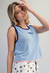 Beaded Fish Sleeveless Knit Top
