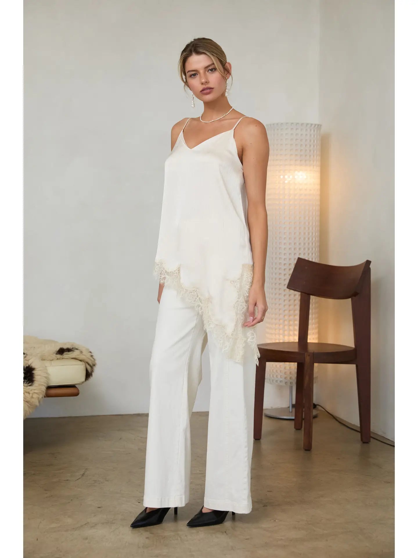 Asymmetrical Lace Tank