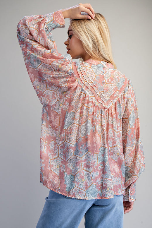 Button Down Lightweight Blouse