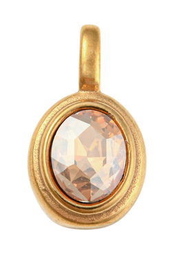 Topaz Glass Stone Charm Oval