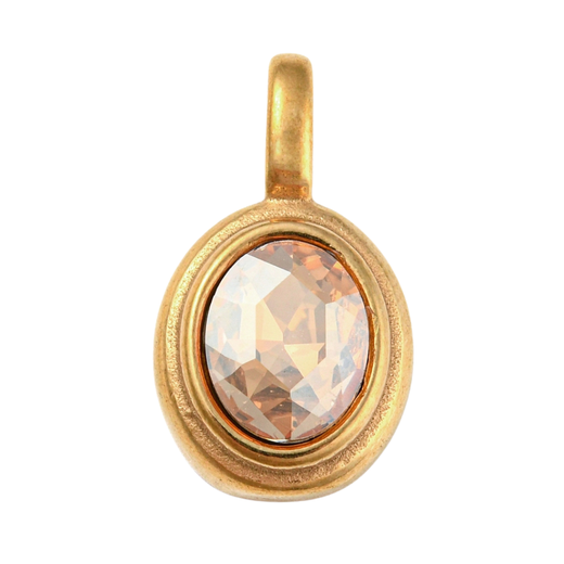 Topaz Glass Stone Charm Oval