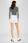 High Rise White Jean Shorts
