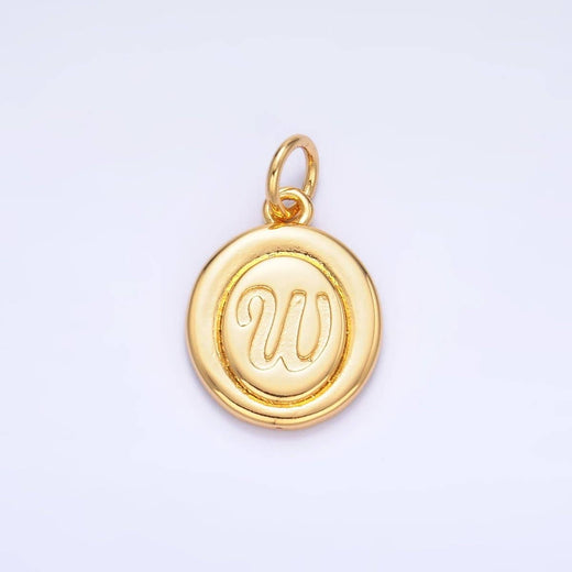 Letter Initial Engraved Stamped Oval Charm