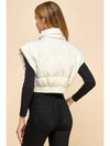 Elastic Waistband Cropped Puffer Vest