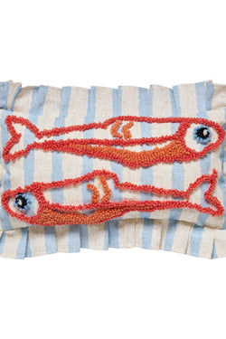 Coastal Sardines Tufted Hook Pillow