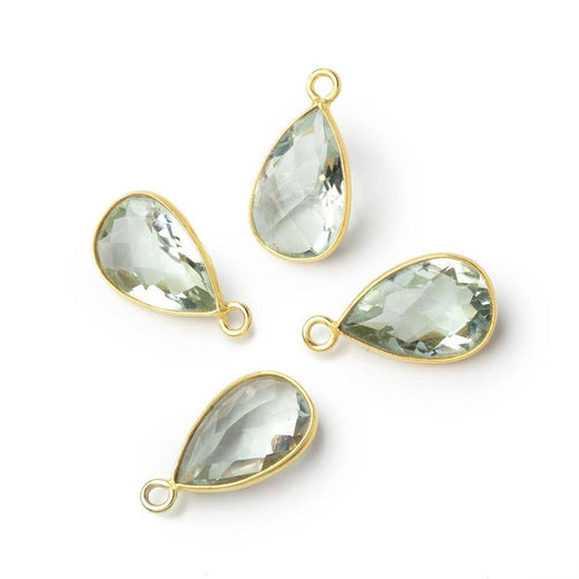 Prasiolite Pavilion Faceted Pear Charm