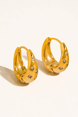 Solira 18K Gold Non-Tarnish Star Hoop Earring