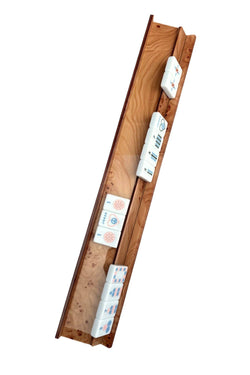 Acrylic Burlwood Mahjong Racks & Pushers (Set of 4)