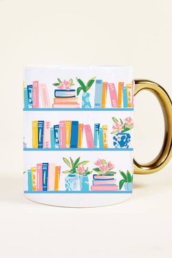 11 oz Cozy Cute Ceramic Mug–Book Shelfie