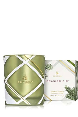 Frasier Fir Frosted Plaid Poured Candle, 6.5oz.