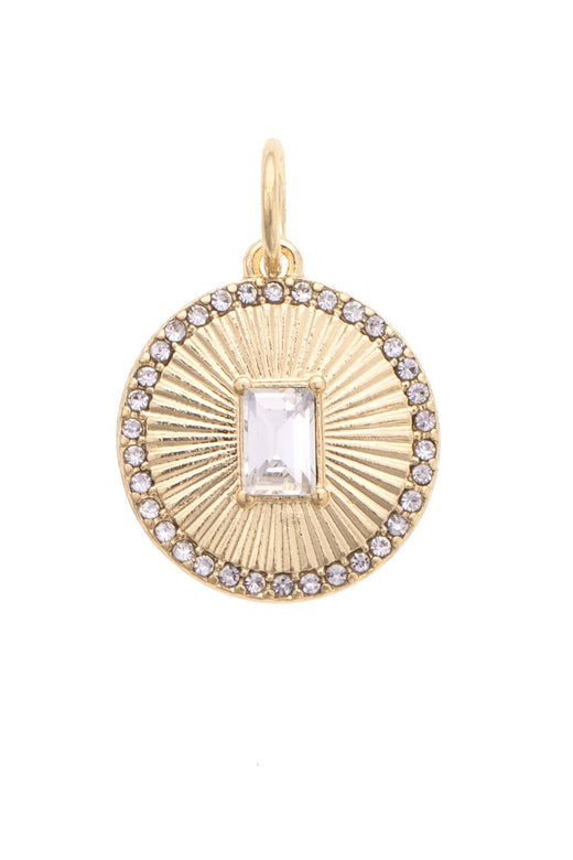 Pave Rhinestone Coin Charm