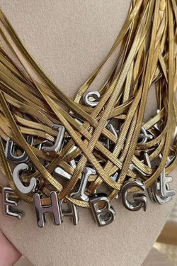 Snake Chain with Initial Pendant Jewelry