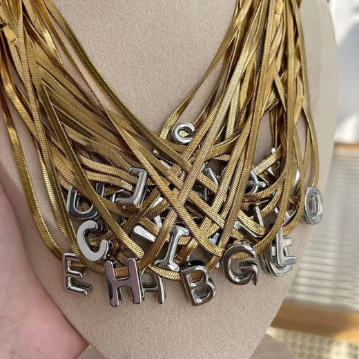 Snake Chain with Initial Pendant Jewelry