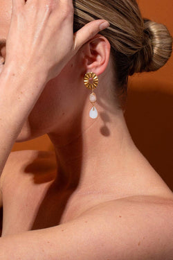 Paloma Shell + Jade Dangles
