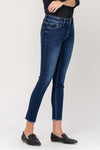 Mid Rise Raw Hem Crop Skinny Jean