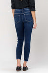 Mid Rise Raw Hem Crop Skinny Jean