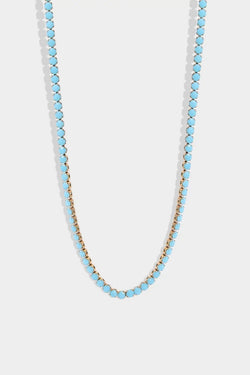 Turquoise Rhinestone Tennis Chain Necklace