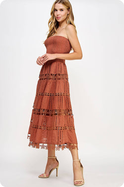 Eyelet Lace Tube Dress
