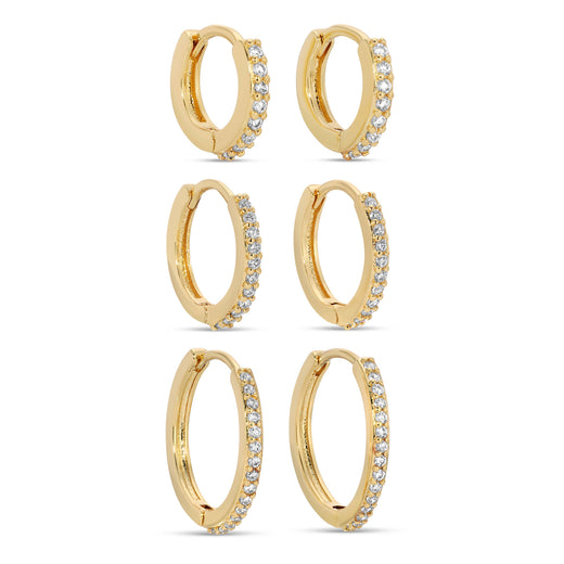 Pavé Huggies Set