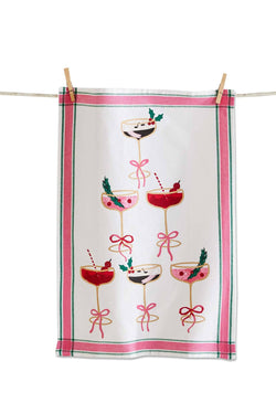 Christmas Cocktail Tower Dishtowel