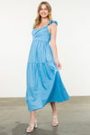 Tiered Poplin Maxi Dress