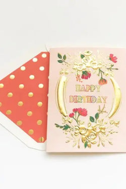 Gold Embossed Birthday Card