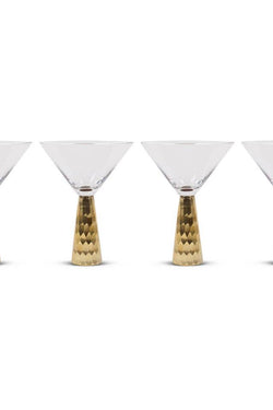 Gold Hammered Martini Glass