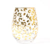 Gold Leopard Stemless Wine Glass