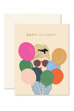 Balloon Lady Birthday Greeting Card