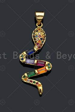 Colorful Pave Snake Charm