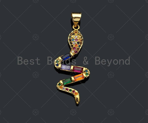 Colorful Pave Snake Charm