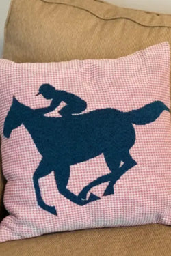 Pink Plaid Horse Pillow