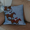 Blue Horses Racing Pillow