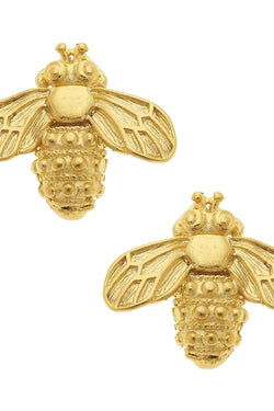 Gold Bee Stud Earrings