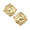Gold Horse Intaglio Pierced Earrings