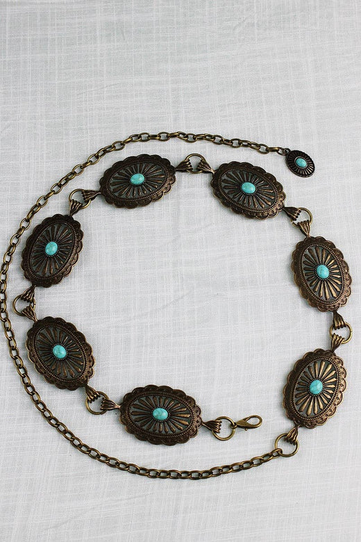 Vintage Turquoise Chain Belt