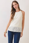 Fringe Hem Sleeveless Top