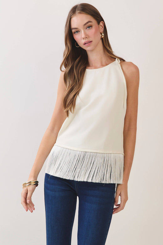 Fringe Hem Sleeveless Top