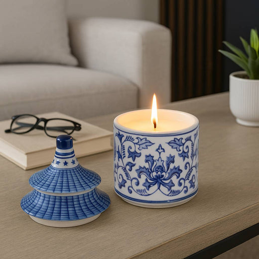 Plumeria Chinoiserie Pagoda Candle