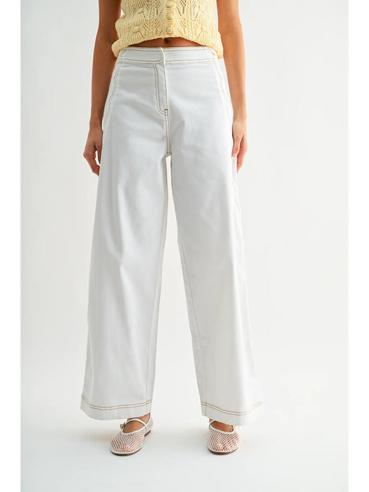 Wide Leg Side Scallop Jeans