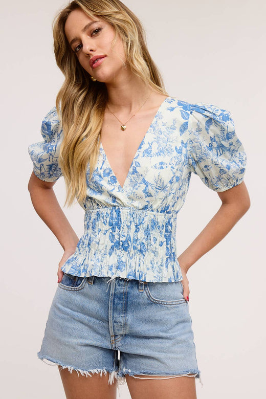 Toile Wells Puff Sleeve Blouse