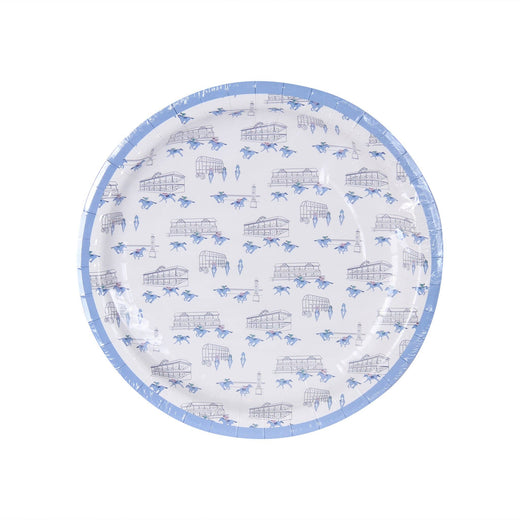 Blue Horses Racing Paper Plates