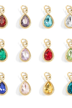 Teardrop Birthstone Charm