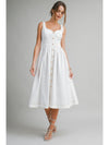 White Button-Front Midi Dress
