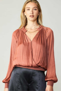 Ruffle Top with Ribbed Hem