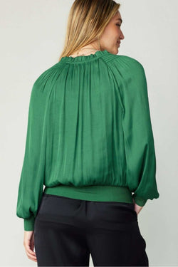 Ruffle Top with Ribbed Hem