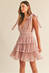 Pleated Tiered Mini Dress