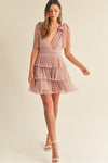 Pleated Tiered Mini Dress