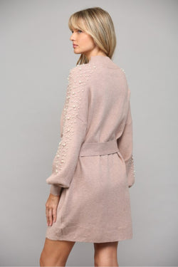 Pearl Belted Sweater Dress