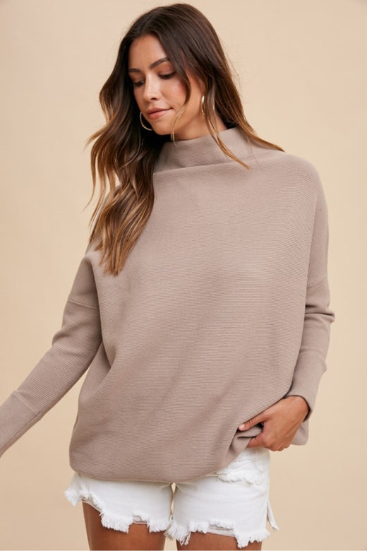 Oversized Textured Tunic Sweater